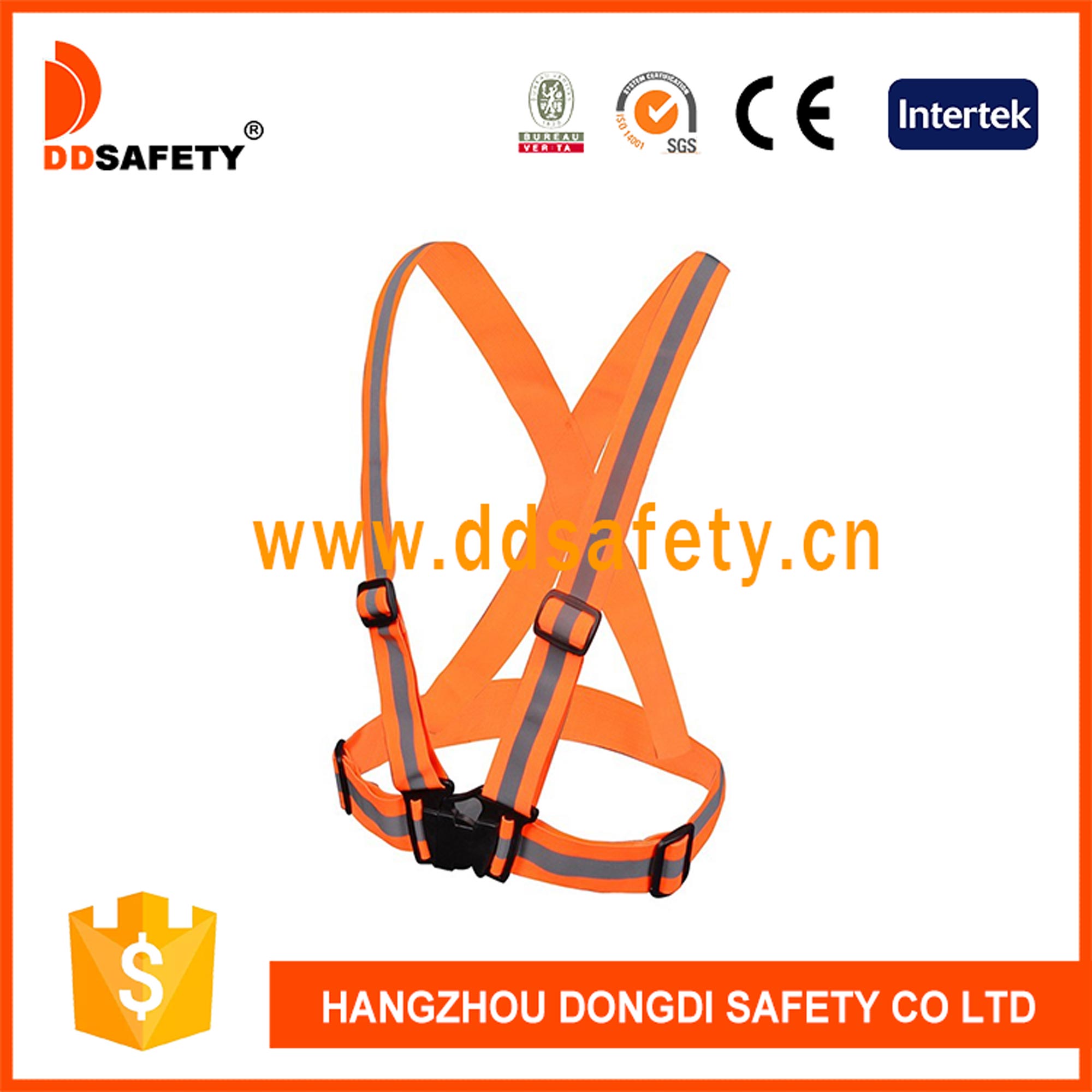 Orange High Visibility Elastic Reflective safety belt Orange High Visibility Elastic Reflective safety belt